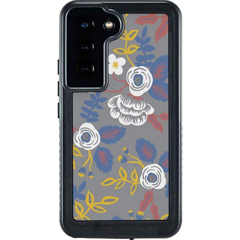 Autumn Grey Floral Galaxy S24 Waterproof Case