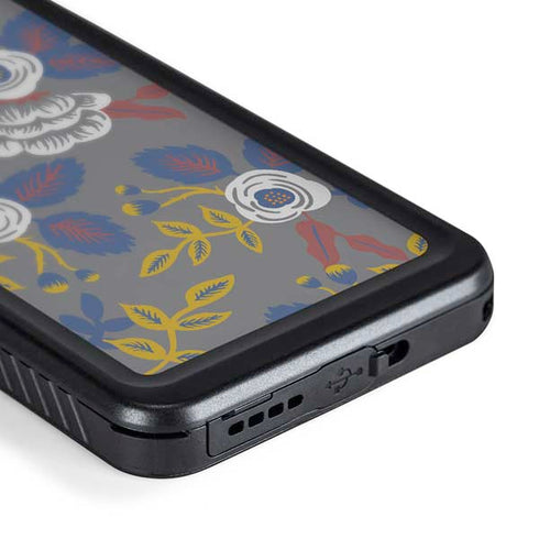 Autumn Grey Floral Galaxy S24 Waterproof Case