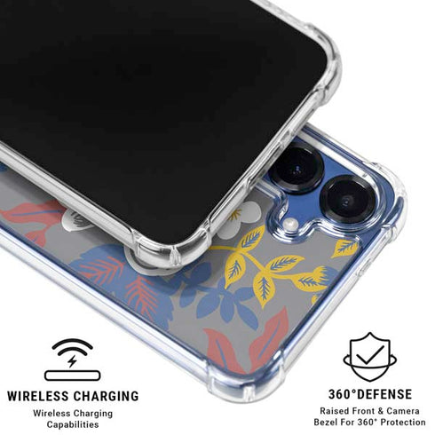 Autumn Grey Floral Galaxy S25 Clear Case