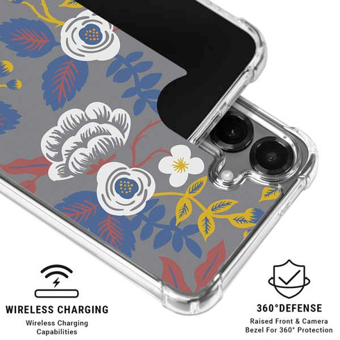 Autumn Grey Floral Galaxy S26 Clear Case