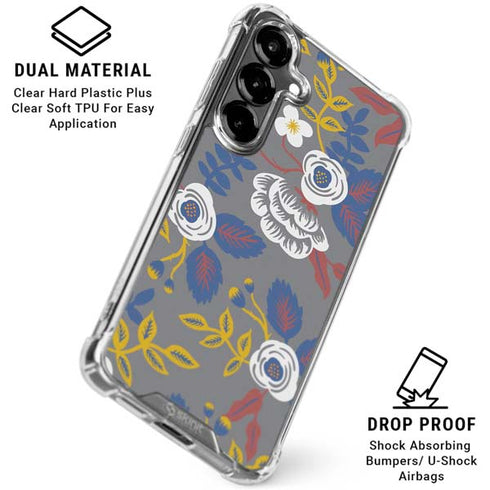 Autumn Grey Floral Galaxy S26 Plus Clear Case