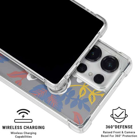 Autumn Grey Floral Galaxy S26 Ultra Clear Case