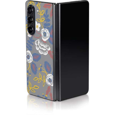 Autumn Grey Floral Galaxy Z Fold5 5G Skin