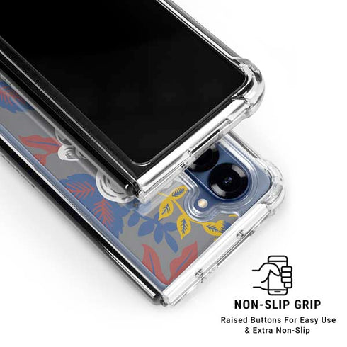 Autumn Grey Floral Galaxy Z Fold6 Clear Case