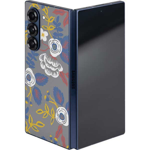 Autumn Grey Floral Galaxy Z Fold6 Skin