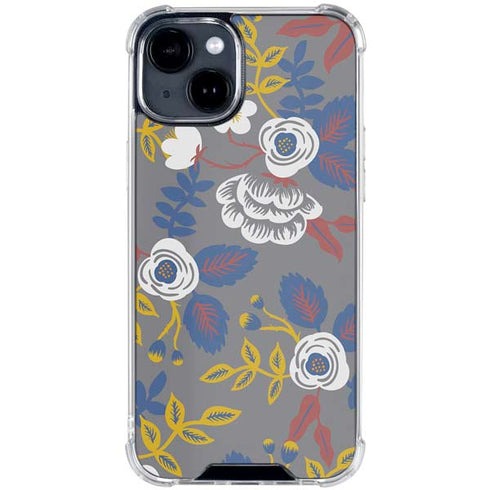 Autumn Grey Floral iPhone 15 Clear Case
