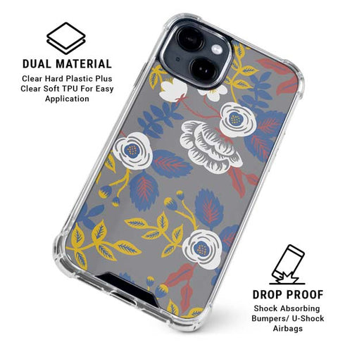 Autumn Grey Floral iPhone 15 Clear Case