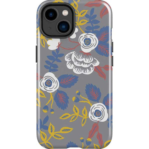 Autumn Grey Floral iPhone 15 Impact Case