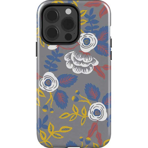 Autumn Grey Floral iPhone 15 Pro Impact Case