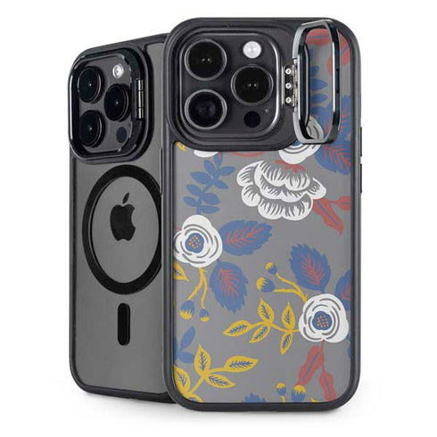 Autumn Grey Floral iPhone 15 Pro Max Kickstand Case