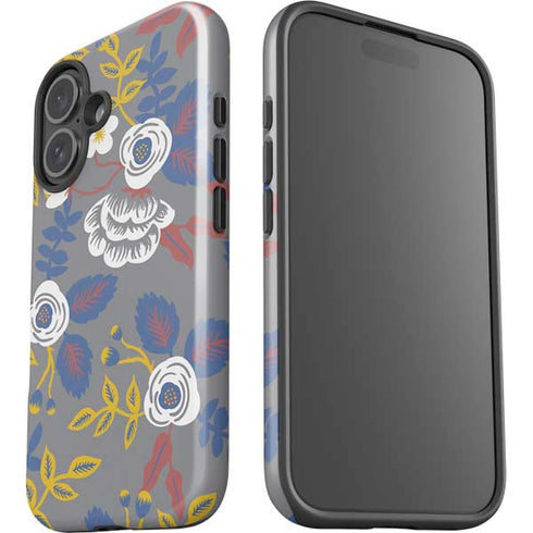 Autumn Grey Floral iPhone 16 Impact Case
