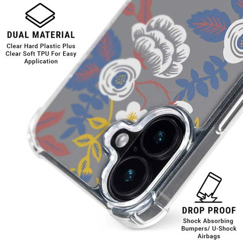 Autumn Grey Floral iPhone 16 MagSafe Case
