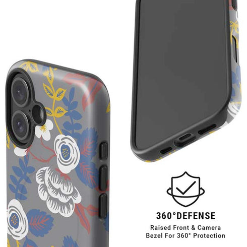 Autumn Grey Floral iPhone 16 Magsafe Impact Case