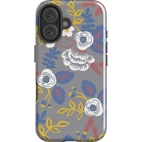 Autumn Grey Floral iPhone 16 Plus Impact Case