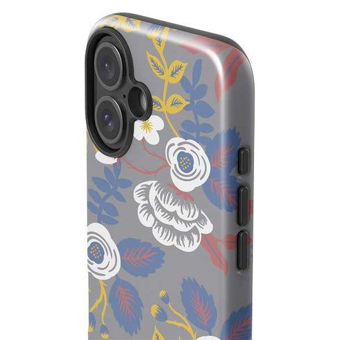 Autumn Grey Floral iPhone 16 Plus Impact Case