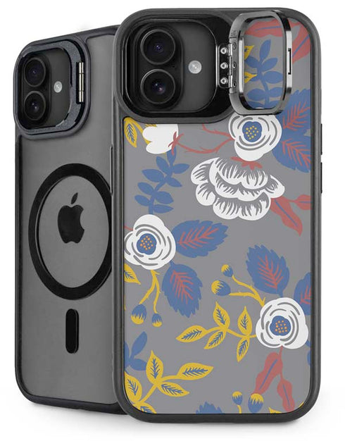 Autumn Grey Floral iPhone 16 Plus Kickstand Case