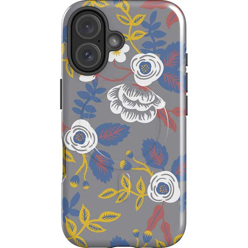 Autumn Grey Floral iPhone 16 Plus Magsafe Impact Case