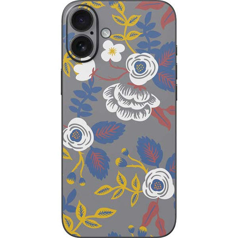 Autumn Grey Floral iPhone 16 Plus Skin
