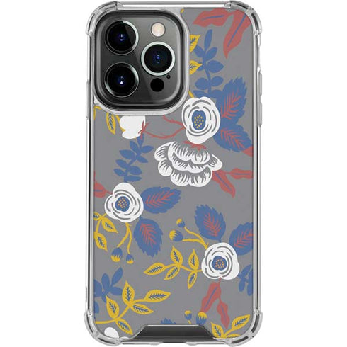 Autumn Grey Floral iPhone 16 Pro Clear Case