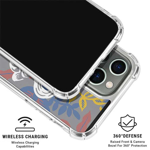 Autumn Grey Floral iPhone 16 Pro Max Clear Case