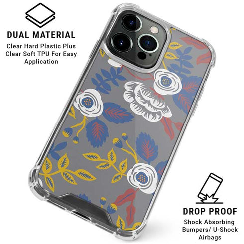 Autumn Grey Floral iPhone 16 Pro Max Clear Case
