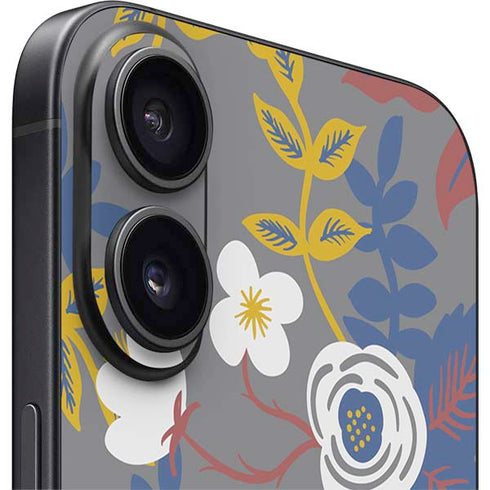 Autumn Grey Floral iPhone 16 Skin