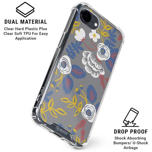 Autumn Grey Floral iPhone 16e Clear Case