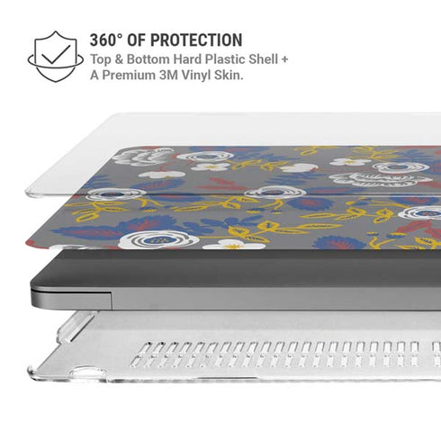 Autumn Grey Floral MacBook Pro 14in (2021-24) Case plus Skin