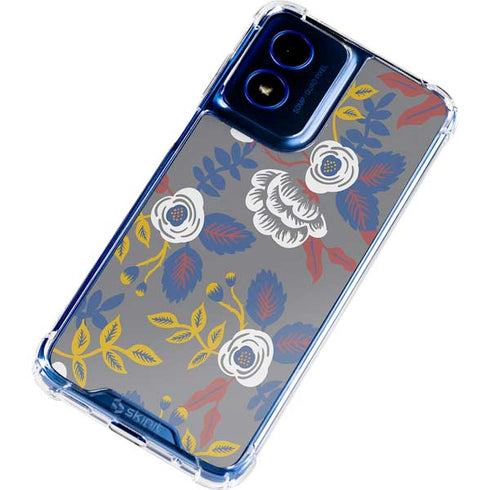 Autumn Grey Floral Moto G 5G (2024) Clear Case