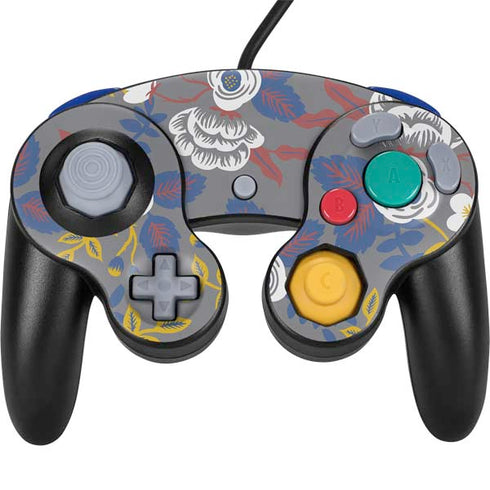 Autumn Grey Floral Nintendo GameCube Controller Skin