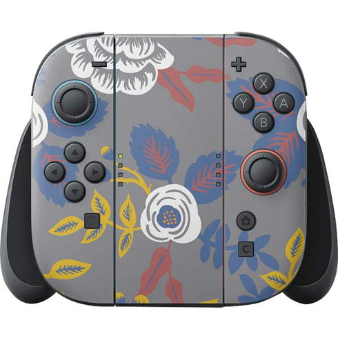 Autumn Grey Floral Nintendo Skins