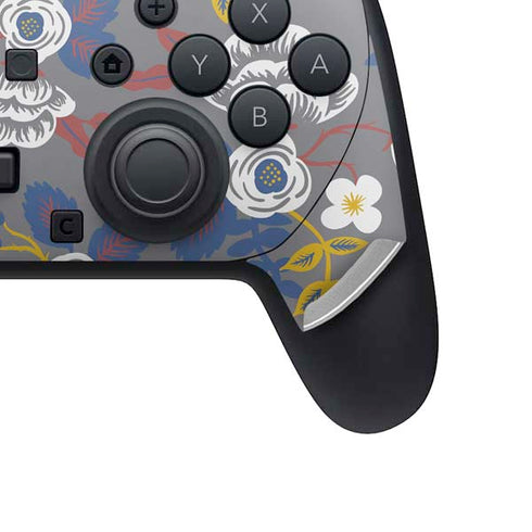 Autumn Grey Floral Nintendo Switch 2 (2025) Pro Controller Skin