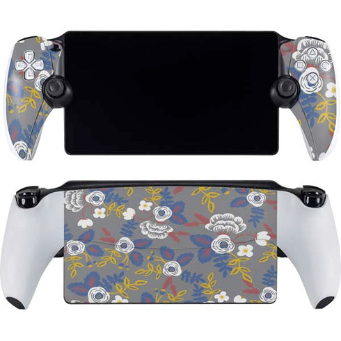 Autumn Grey Floral PlayStation Portal Remote Player Skin