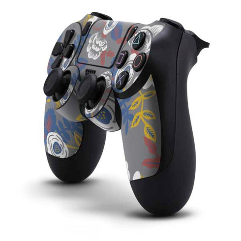 Autumn Grey Floral PS4 Controller Skin