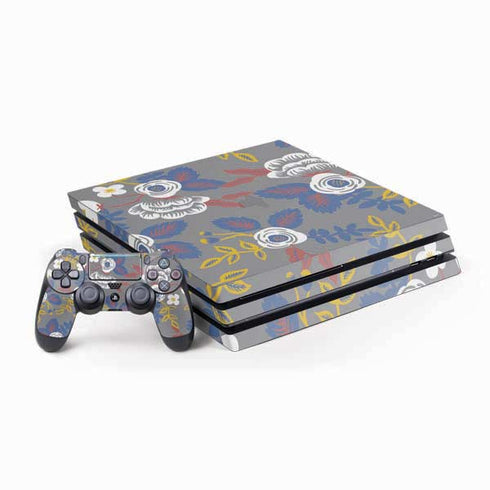 Autumn Grey Floral PlayStation PS4 Skins