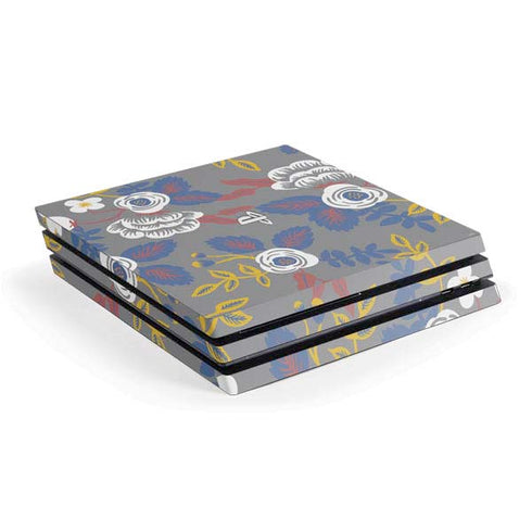 Autumn Grey Floral PS4 Pro Console Skin