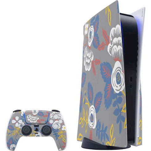 Autumn Grey Floral PlayStation PS5 Skins