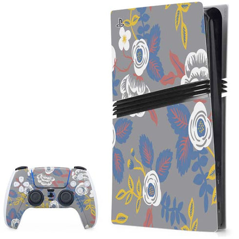 Autumn Grey Floral PS5 Pro Bundle Skin