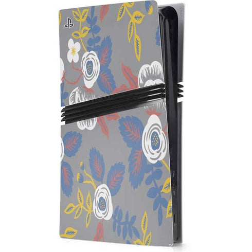 Autumn Grey Floral PS5 Pro Console Skin