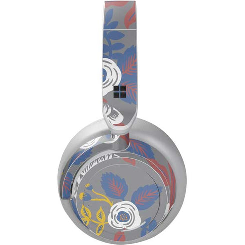 Autumn Grey Floral Surface Headphones Skin