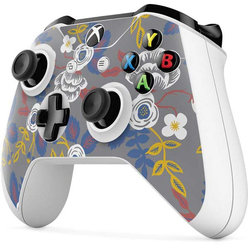 Autumn Grey Floral Xbox One S Controller Skin