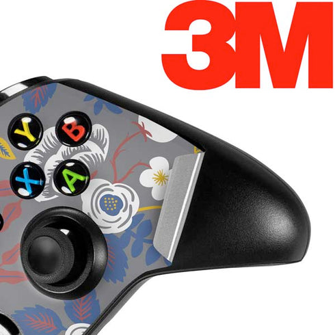 Autumn Grey Floral Xbox One S Controller Skin