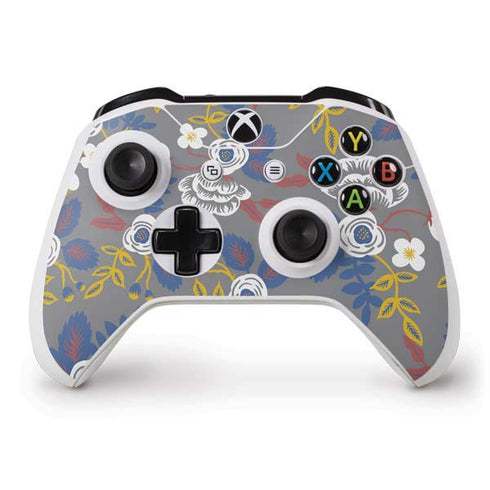 Autumn Grey Floral Xbox One S Controller Skin