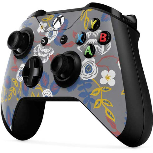 Autumn Grey Floral Xbox One X Controller Skin