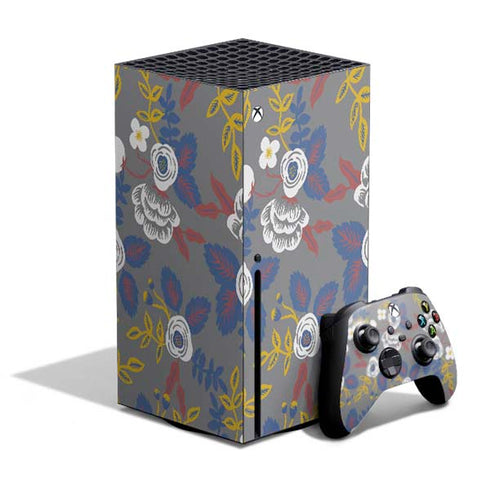 Autumn Grey Floral Xbox Series X Skins