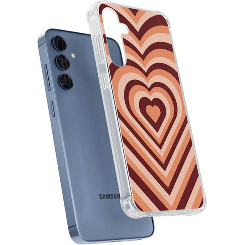 Autumn Heart Pattern Galaxy A55 5G Clear Case