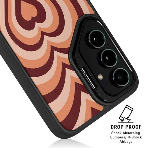 Autumn Heart Pattern Galaxy S25 Plus Kickstand Case