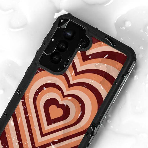Autumn Heart Pattern Galaxy S24 Plus Waterproof Case
