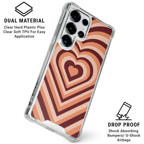 Autumn Heart Pattern Galaxy S25 Ultra Clear Case