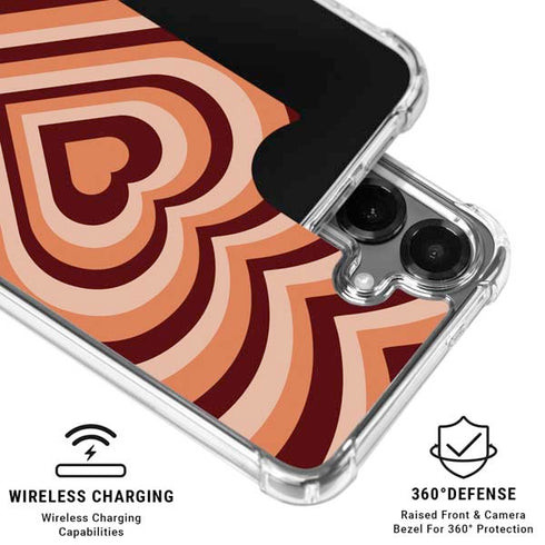 Autumn Heart Pattern Galaxy S26 Clear Case